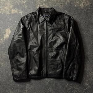 Vintage Tommy Hilfiger Black Leather Jacket